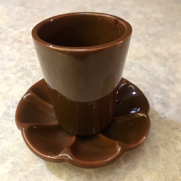 Vintage MCM “Vohann of California” Ceramic Bathroom Set in Chocolate Brown - Picture 3 of 9